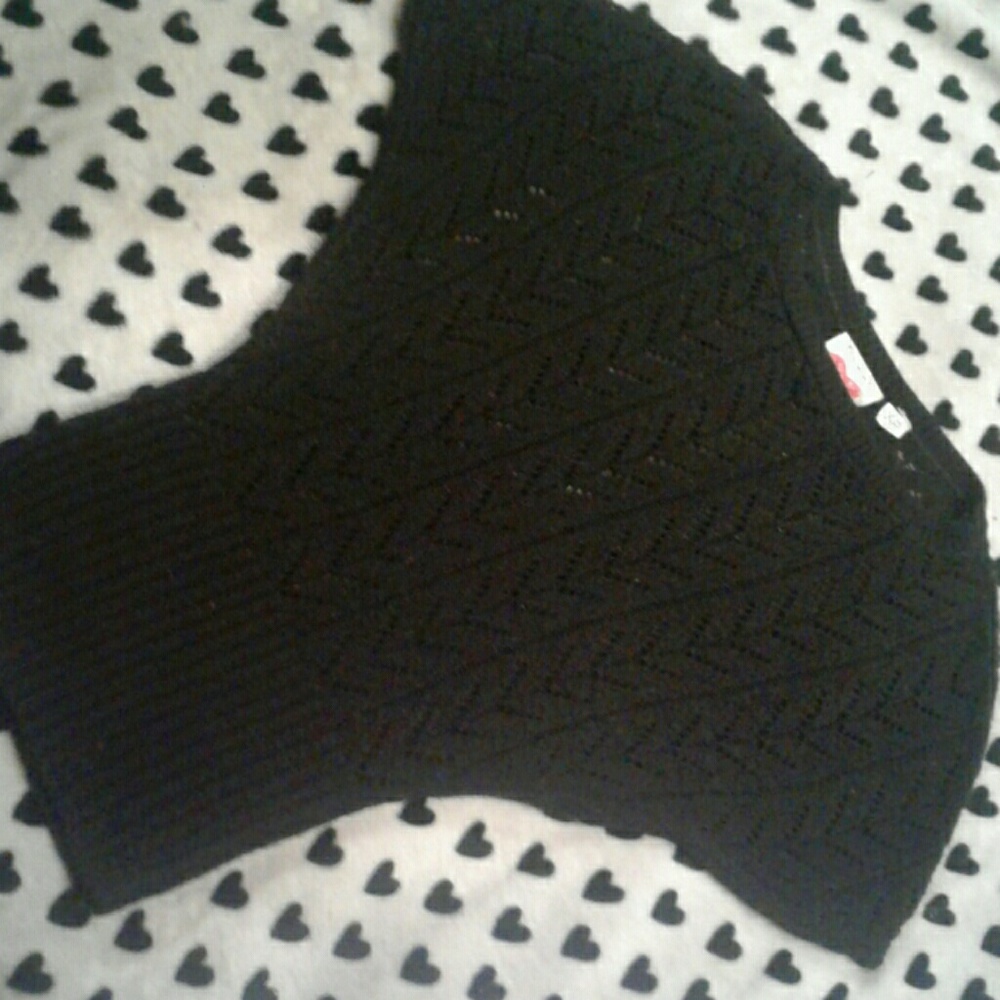 Black Bat-Wing Knit top